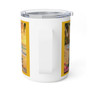 Tropical Insulated Coffee Mug, 10oz / Parrot Tiki, Yellow