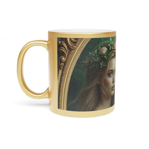 Tropical Metallic Mug, Gold or Silver - Framed Mermaid Princesses