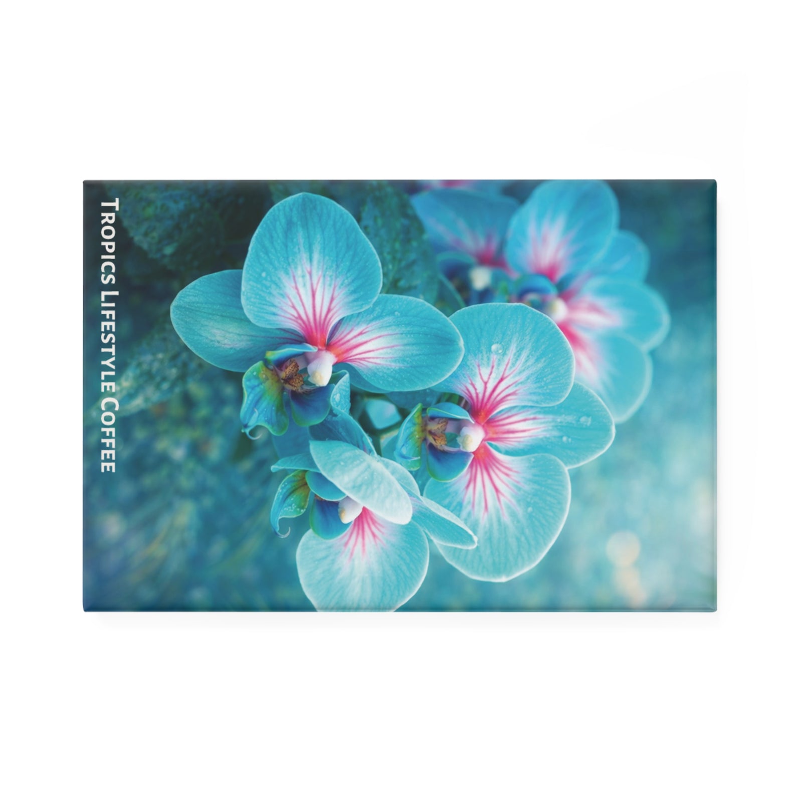 Ocean Orchids Flower Rectangle Magnet — Tropics Lifestyle Coffee Decorative Fridge Magnet