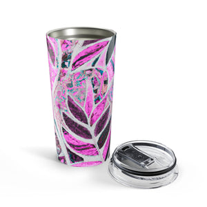 20oz Tumbler — Pink Leaf Amazon Whimsy Insulated Travel Cup