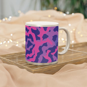 Tropical Metallic Mug, Gold or Silver - Coral Threads/Heatwave