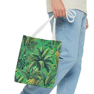 Tropical Palms & Bananas Tote Bag, Green - 3 Sizes