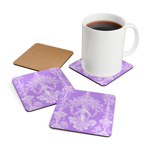 Coaster Set/4 - Pearl Lady Toile, Lavendar