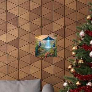 Sci‑Fi Wall Art/Poster ~ UFO and Peacocks