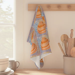 Microfiber Coffee/Tea Towel — Disco Orange Scallop