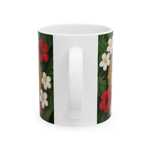 Religious Ceramic White Mug - Virgin of the Lilies