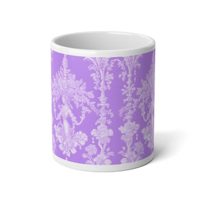 Jumbo Mug, 20oz, Pearl Lady Toile, Amethyst | Tropical Coffee Cup