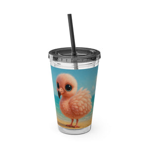 Tropical Tumbler with Straw | 16 oz: Baby Flamingo
