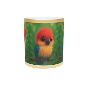 Tropical Metallic Mug, Gold or Silver - Baby Parrot