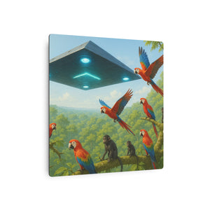 Metal Art Sign/Wall Art — UFO & Parrots