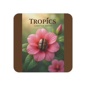 Tropical Cardboard Coaster Set — Coffee Bean Flower (50 or 100 pcs)