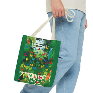 Tote Bag ~ Jungle Parrots & Butterflies