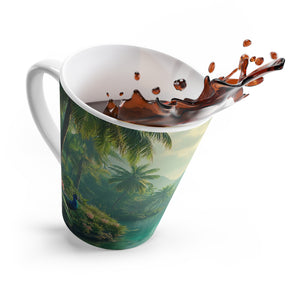 Latte White Mug - Perfect for Coffee Enthusiasts / Resting Peacock