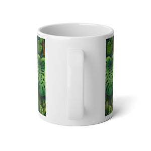 Jumbo Mug, 20oz, Rainforest Greenery | Tropical Coffee Cup, Gift for Plant Lovers