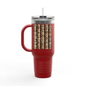 Funny Tiki Totems Insulated Travel Mug - 40oz - Perfect for Outdoor Adventures