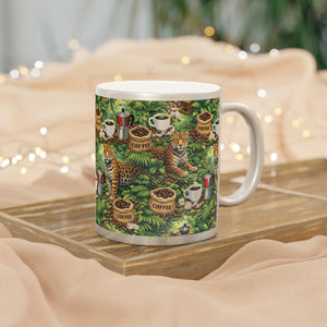 Tropical Metallic Mug, Gold or Silver — Leopard & Coffee