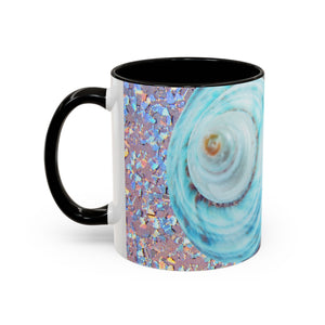 Colorful Mugs (11oz, 15oz), Disco Jade Turbo Shell Macro