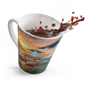 Latte White Mug - UFOs and Flamingos