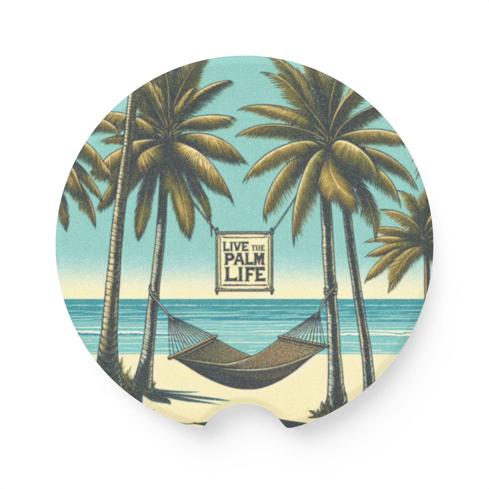 Soapstone Car Coaster - Hammock on the Beach