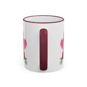 Accent Rim & Handle Mug – Pink Orchids
