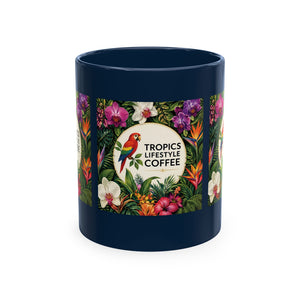 Tropical Coffee Mug, 11 oz — Ceramic Tropics Lifestyle Coffee Colorful Logo