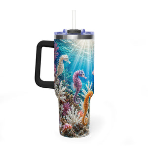 40oz Seahorse Ocean Tumbler — Vacuum Insulated Travel Mug