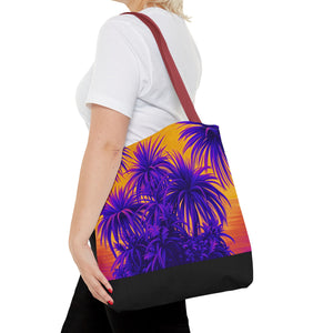 Tiny Palm Island Pop/Black Tote Bag - 3 Sizes
