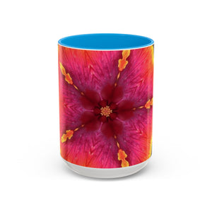 Colorful Mugs (11oz, 15oz), Hibiscus Kaleidoscope #1