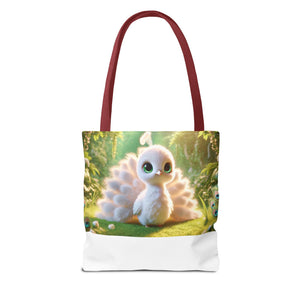 Baby White Peacock/White Trio Tote Bag - 3 Sizes