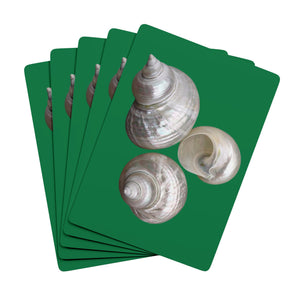 Poker-Sized Playing Cards - White Nautilus Trio, dark green