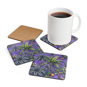 Coaster Set/4 - Tropical Fruit, Purple