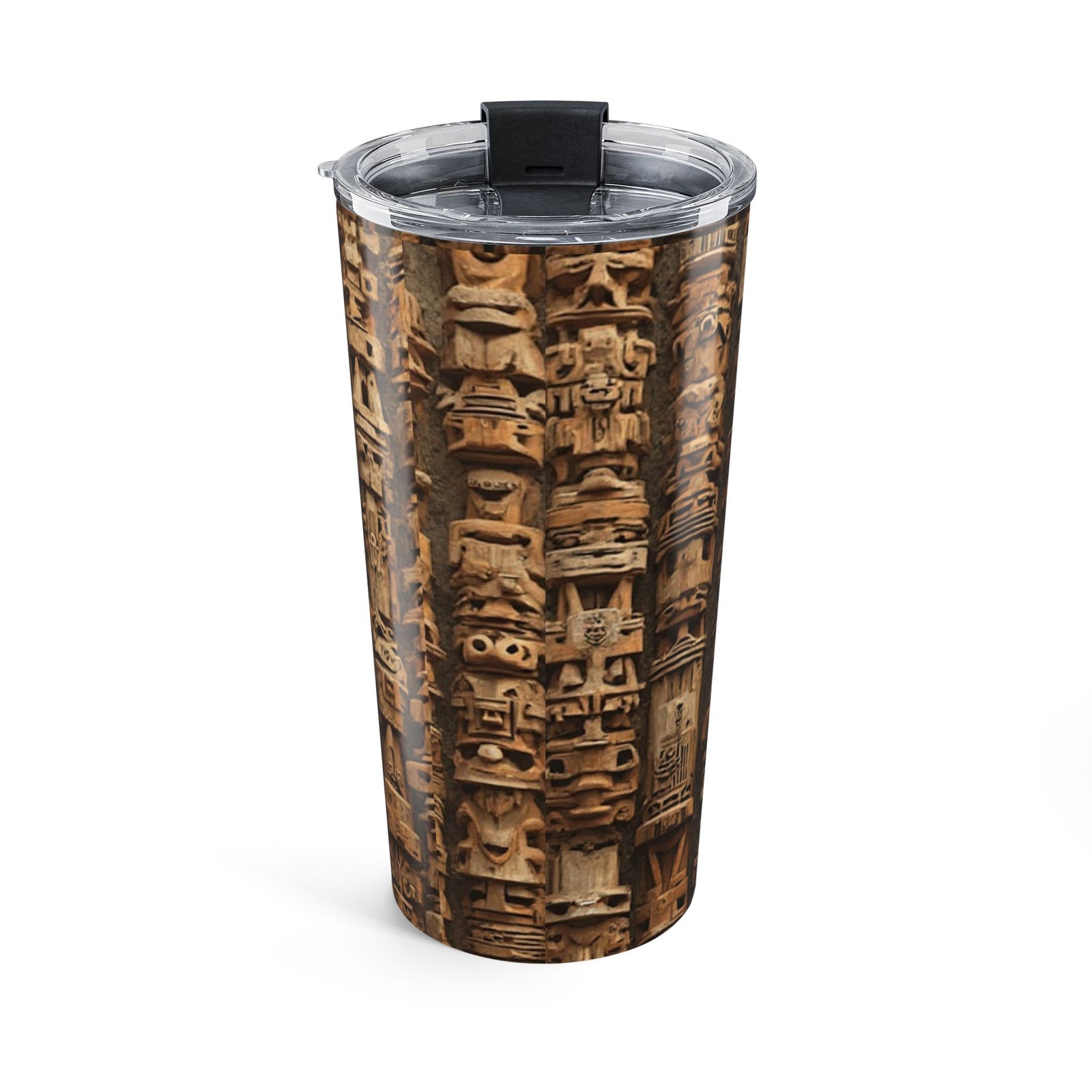 20oz Glossy Tumbler, Stainless Steel ~ Ancient Tiki Totems