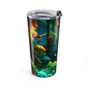 20oz Parrot Forest Tumbler — Colorful Tropical Birds Travel Mug