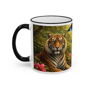 Accent Rim & Handle Mug — UFO & Tiger