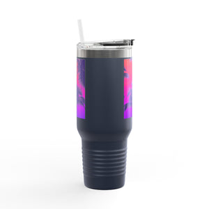 Insulated Travel Mug, 40oz / Palm Glow Pop - Perfect for Outdoor Adventures