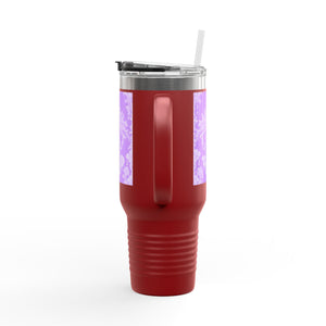 Insulated Travel Mug - 40oz - Perfect for Outdoor Adventures / Pearl Lady Toile/Amethyst