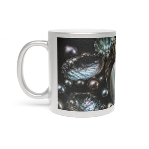 Pearl Shell Metallic Mug 11 oz — Iridescent Ocean Oyster Design
