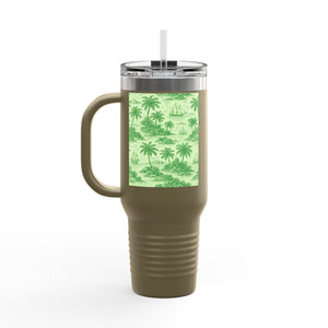 Insulated Travel Mug, 40oz / Faraway Toile/Green - Perfect for Outdoor Adventures