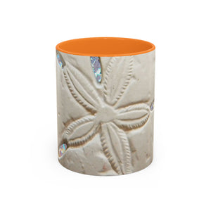 Colorful Mugs (11oz, 15oz), Disco Sand Dollar Macro