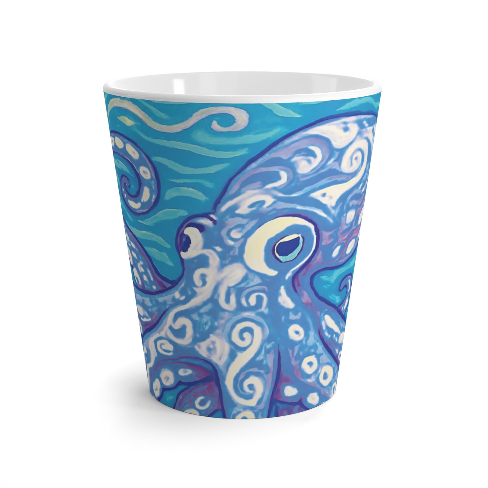 Latte White Mug - Blue Kraken Joe