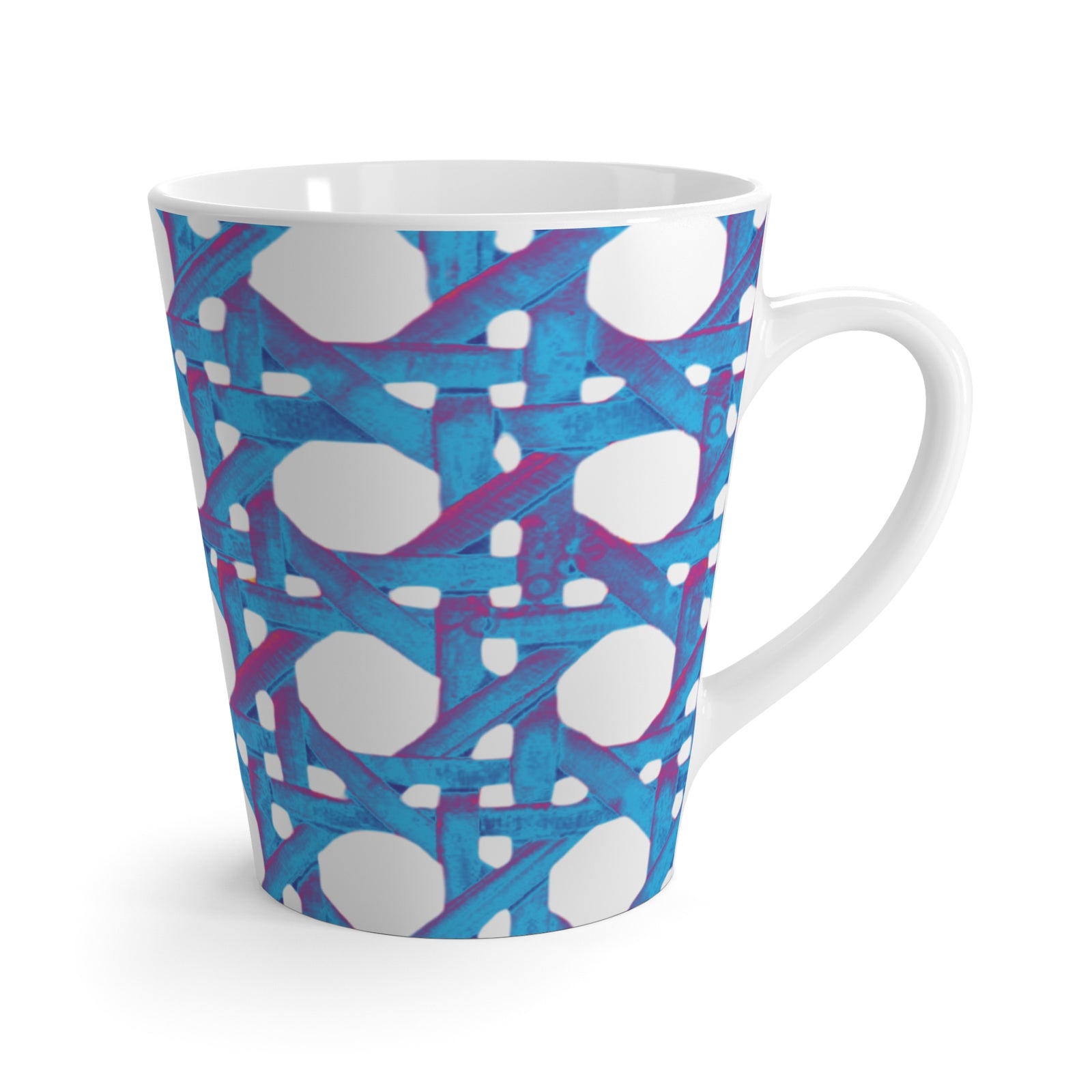 White Latte Mug - Turquoise Pop Beach Chair Wicker