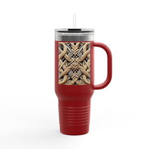 Insulated Travel Mug, 40oz / Beach Wicker - Perfect for Outdoor Adventures