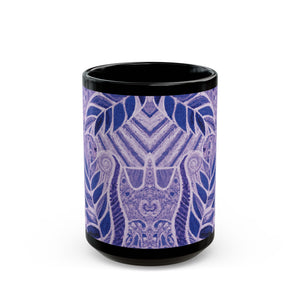 Black Coffee Mug - Amazon Whimsy, Purple