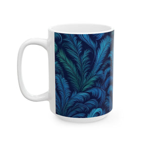 Ceramic White Mug - 11oz & 15oz, Rocco Deep Ocean