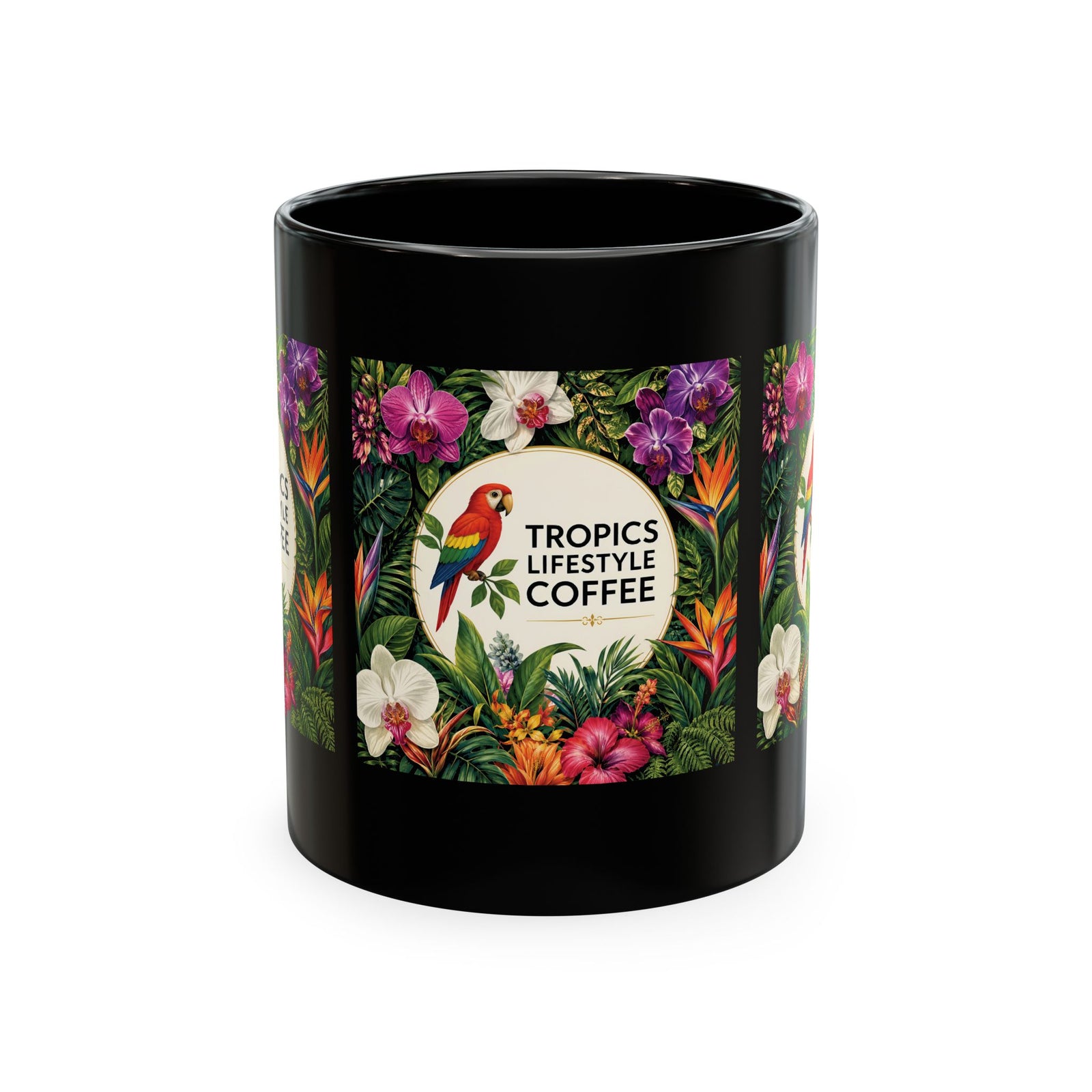 Tropical Coffee Mug, 11 oz — Ceramic Tropics Lifestyle Coffee Colorful Logo