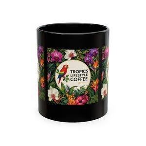 Tropical Coffee Mug, 11 oz — Ceramic Tropics Lifestyle Coffee Colorful Logo