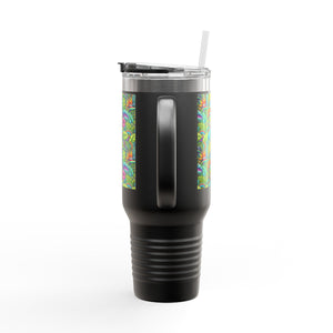 Insulated Travel Mug, 40oz / Rainforest Blooms - Perfect for Outdoor Adventures