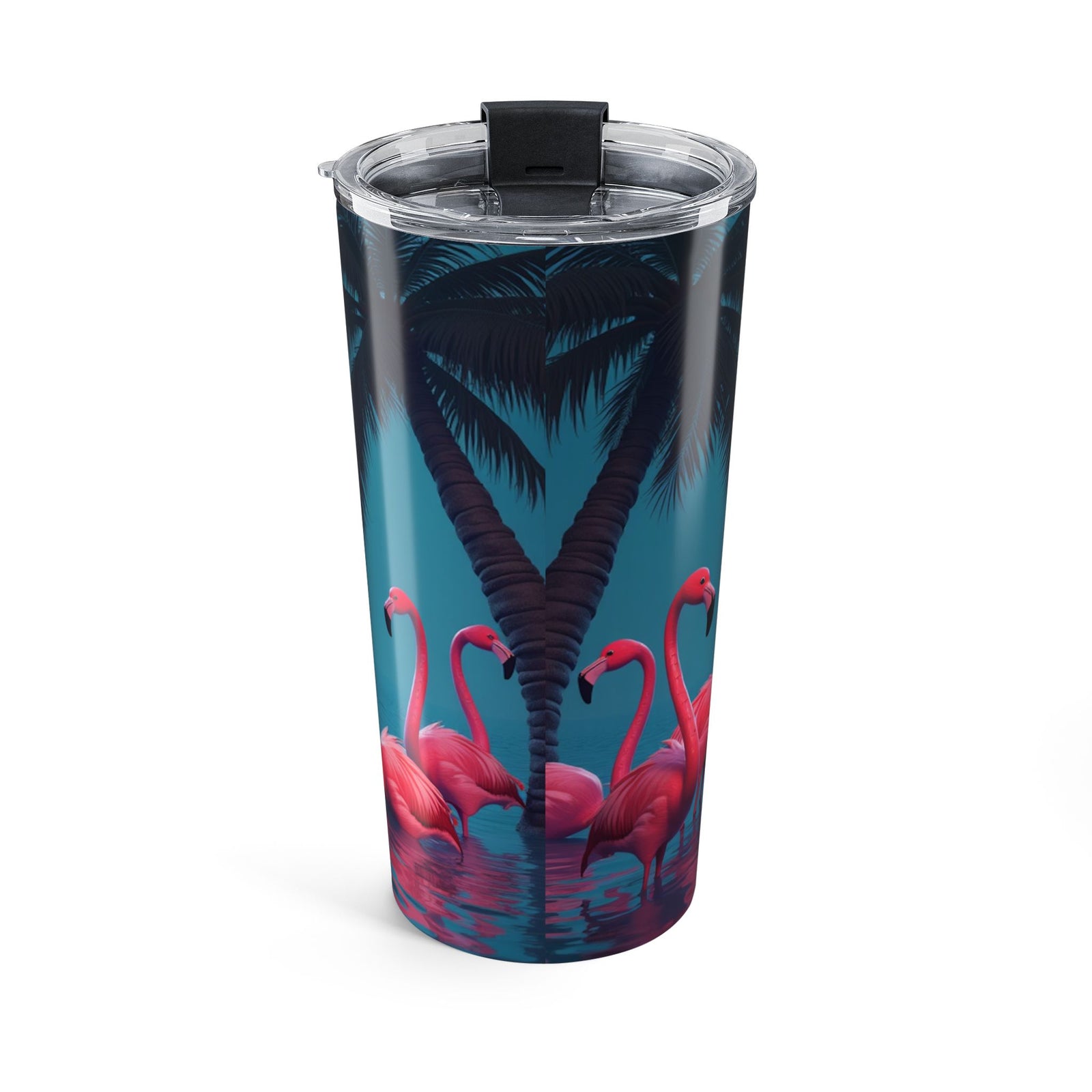 20oz Tumbler — Moonlit Mermaid & Flamingos Travel Cup
