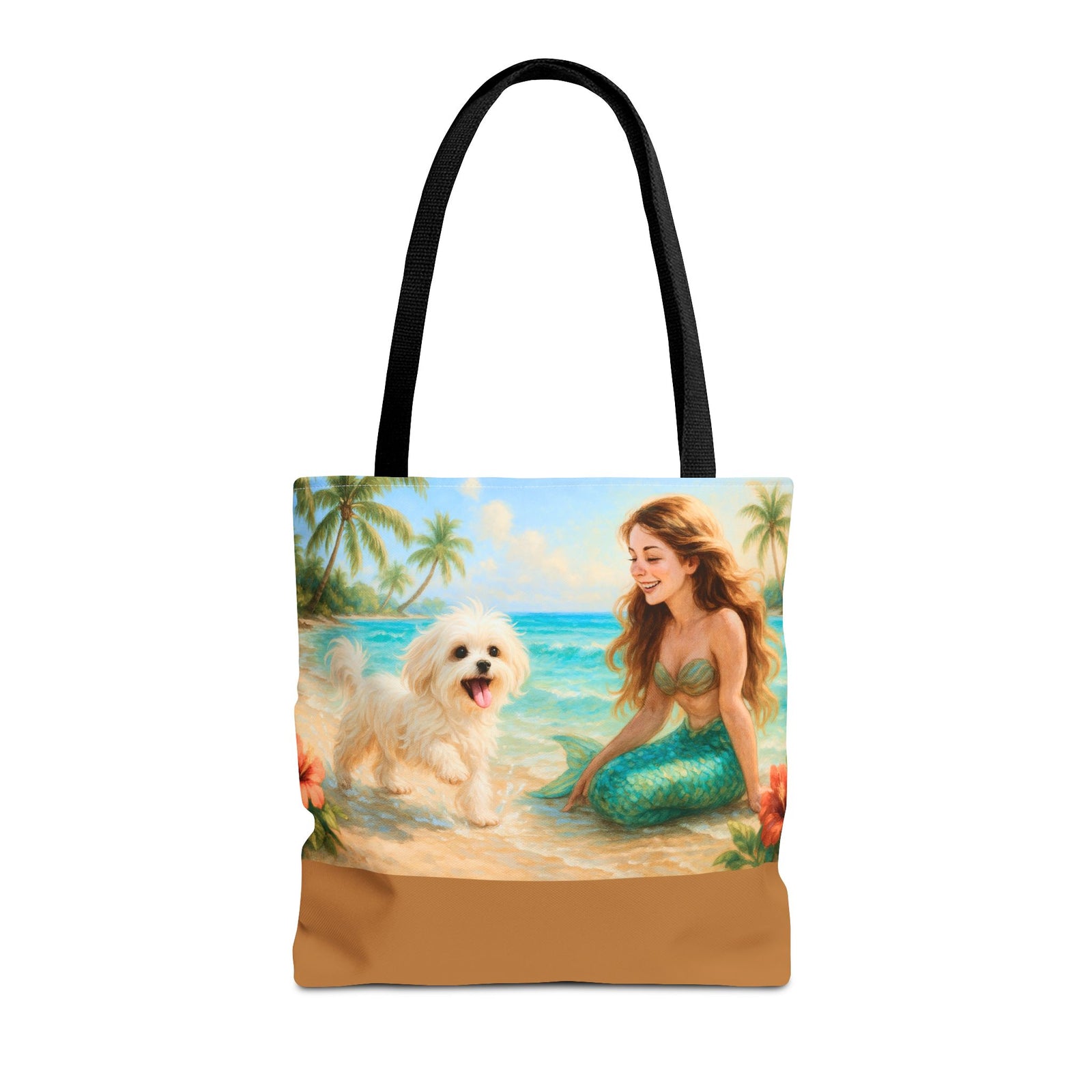 Puppy Ariel and Mermaid Tote Bag - 3 Sizes