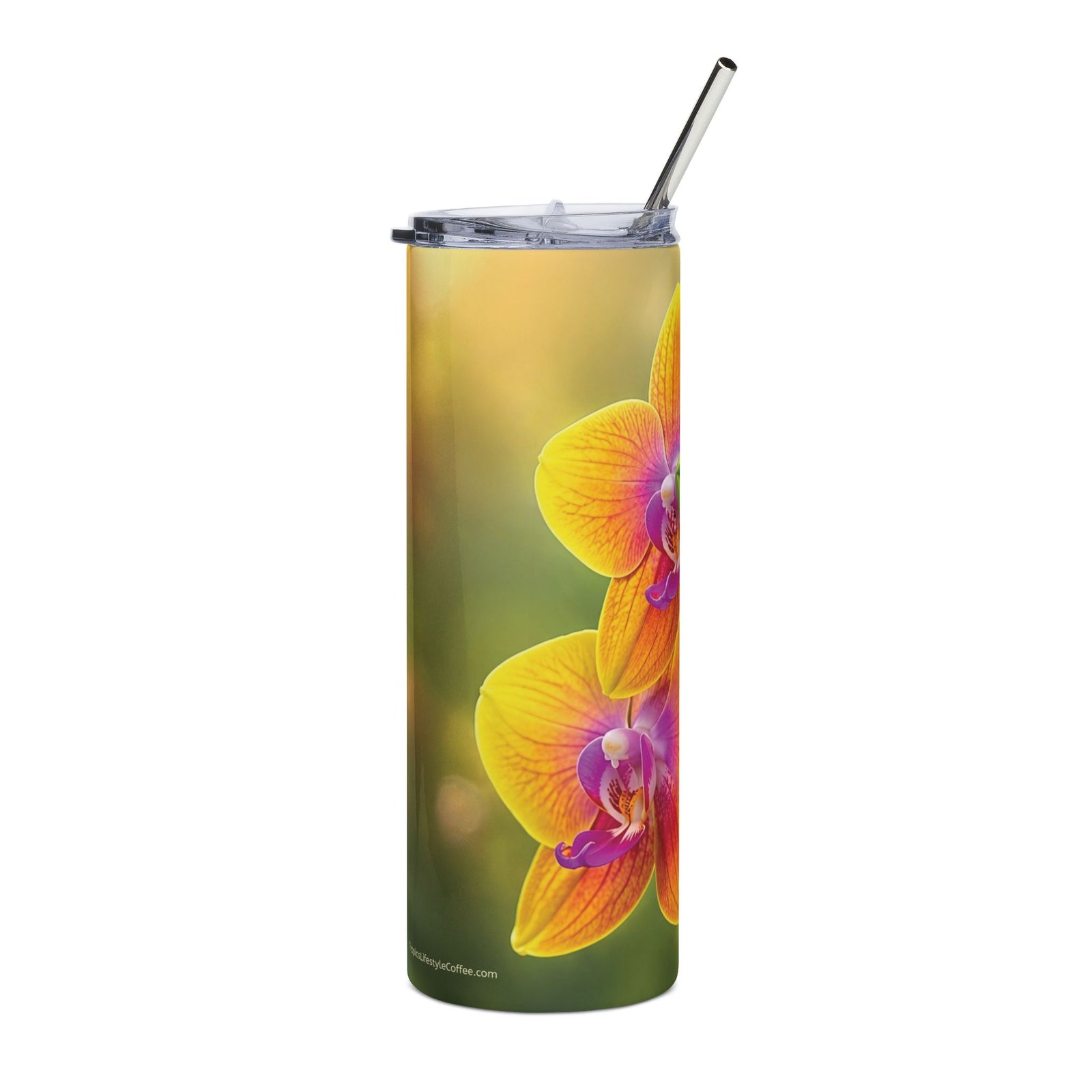 20oz Floral Stainless Steel Tumbler — Fiesta Orchid Travel Cup